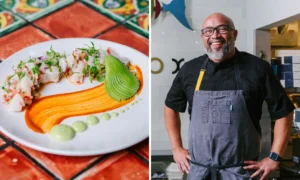 Chef Gilberto Cetina preparing dishes at Holbox Los Angeles