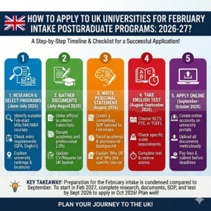 How to Apply to UK Universities with February Intake Postgraduate Programs in 2026-27?