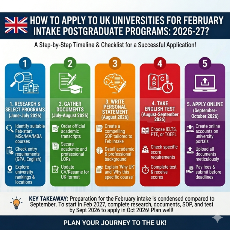How to Apply to UK Universities with February Intake Postgraduate Programs in 2026-27?